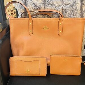 Coach light pink Tote Bag Set